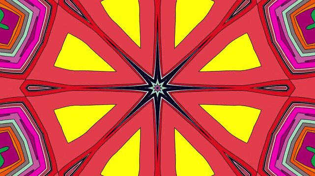 Colorful abstract geometric pattern with starburst design