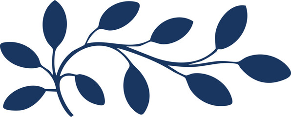 Fototapeta premium Minimalist Floral Border Set with Elegant Leaf Branch Silhouettes