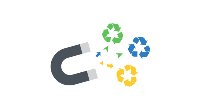 Magnet Attracting Recycling Symbols Recycle.
