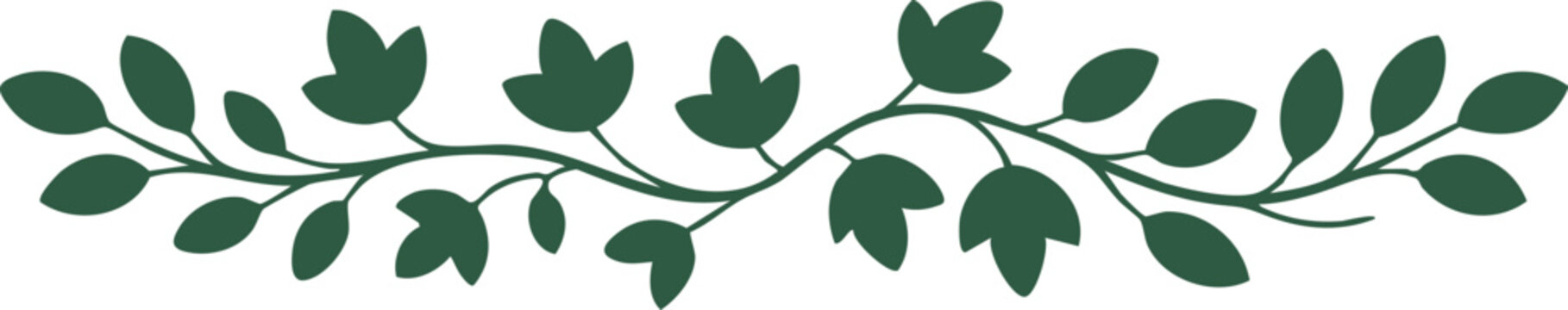 Minimalist Floral Border Set with Elegant Leaf Branch Silhouettes