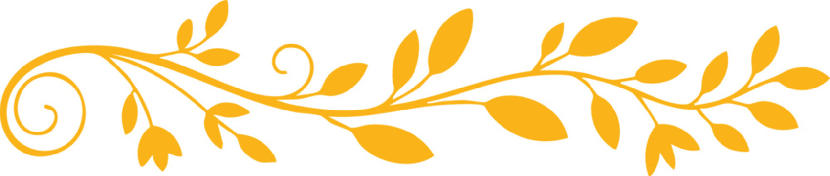 Minimalist Floral Border Set with Elegant Leaf Branch Silhouettes