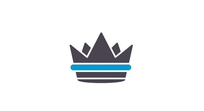 Crown Icon with Blue Line.
