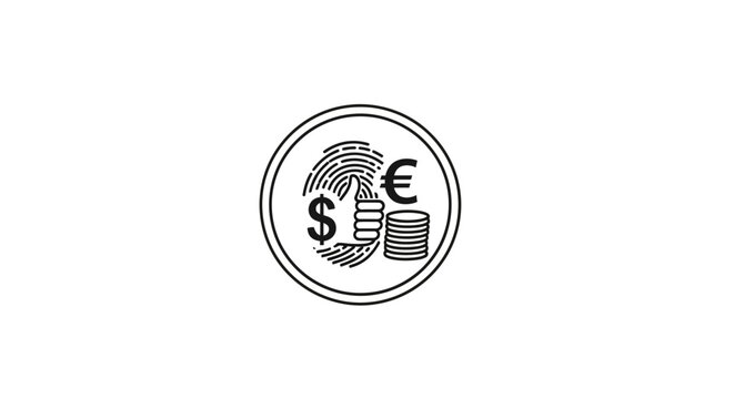 Currency Symbols and Coins Illustration.