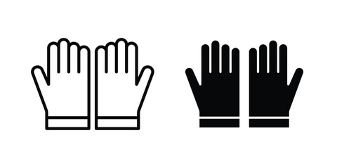 Fototapeta premium Gloves icon design. Editable Stroke. Isolated on white background