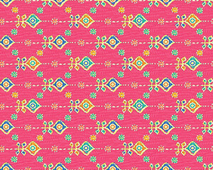 Fototapeta premium Abstract Floral Textile Digital Print Design, Seamless Flower Pattern for Fabric, Fashion, Home Decor, Surface Design, POD, Clothing Manufacturing Background