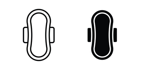 Hygienic pad icon design. Editable Stroke. Isolated on white background © Warpiya