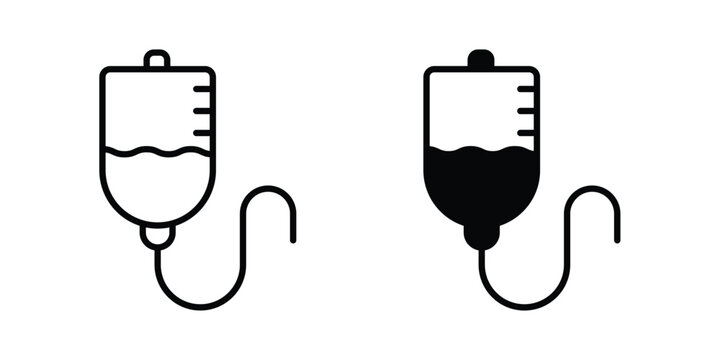 IV icon design. Editable Stroke. Isolated on white background