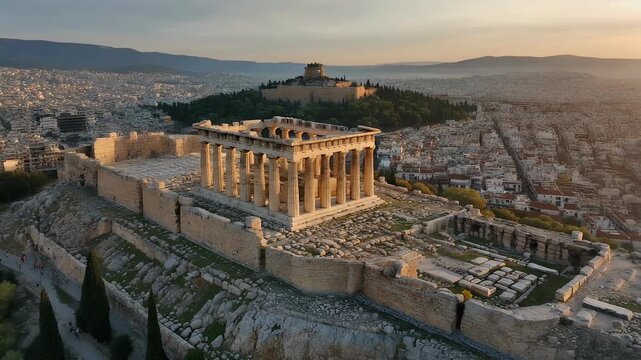 Golden light illuminates ancient grandeur