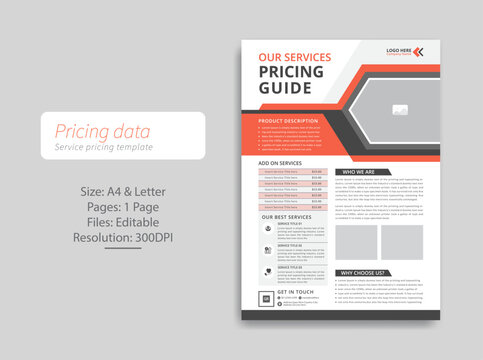 Service and Pricing Guide Template Design 