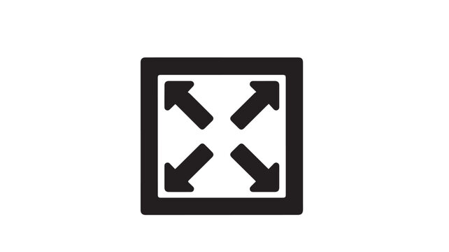 Square icon shows four arrows pointing outwards from the center to indicate full screen mode functionality.