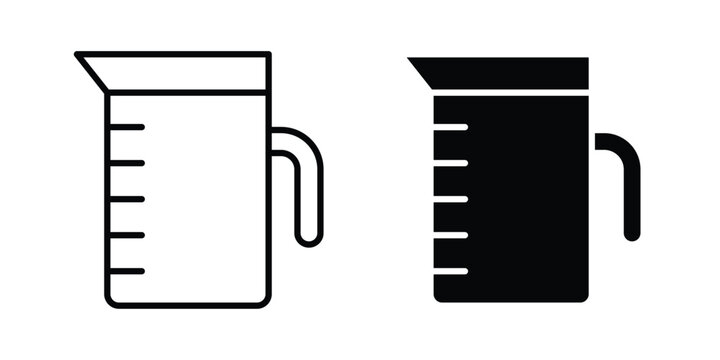 Measuring cup icon design. Editable Stroke. Isolated on white background
