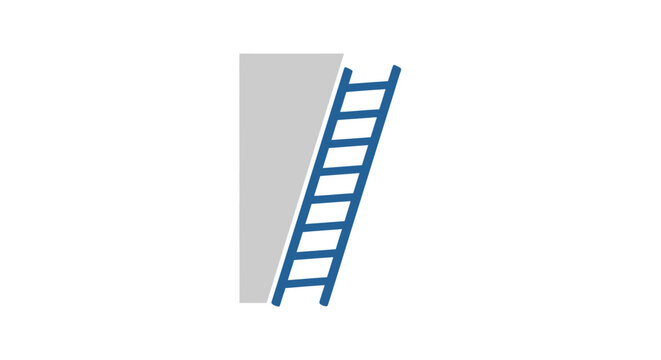 Blue metal ladder for climbing high.