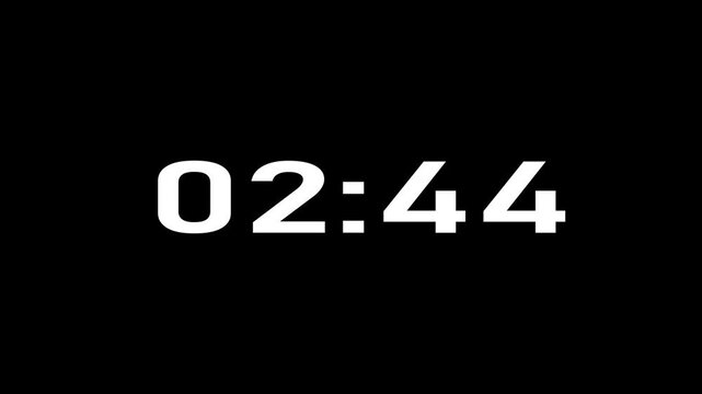 A wonderful white colors countdown animation,3 minutes to 0 minutes. Abstract 3 minute countdown animation with normal