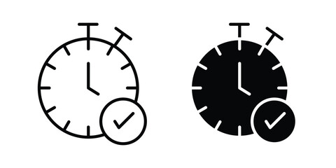 Fototapeta premium Quick approval icon design. Editable Stroke. Isolated on white background
