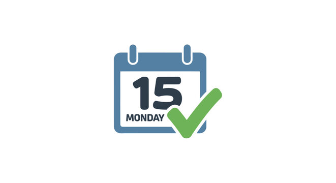 Calendar Icon with Green Check Mark.