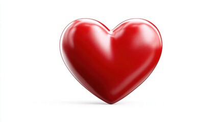 Fototapeta premium Glossy red heart on a white background