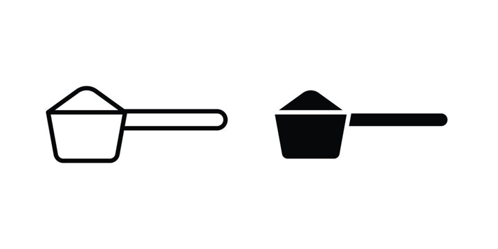 Scoop icon design. Editable Stroke. Isolated on white background