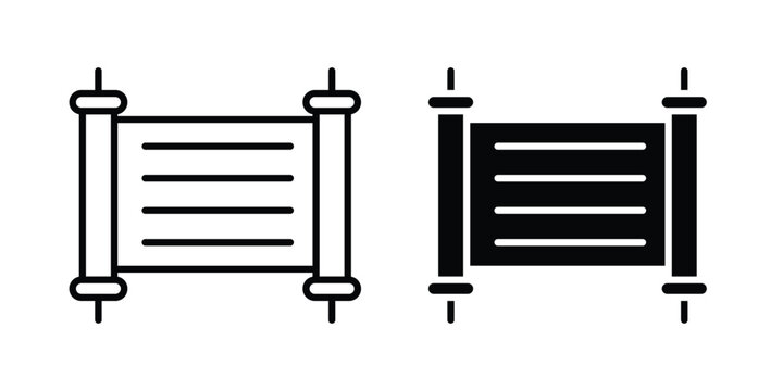 Scrolls icon design. Editable Stroke. Isolated on white background