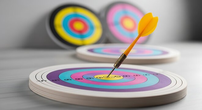 Purpose alignment concept with inner motivation and strategic direction symbols, authentic leadership and value-driven decision making, with copy space