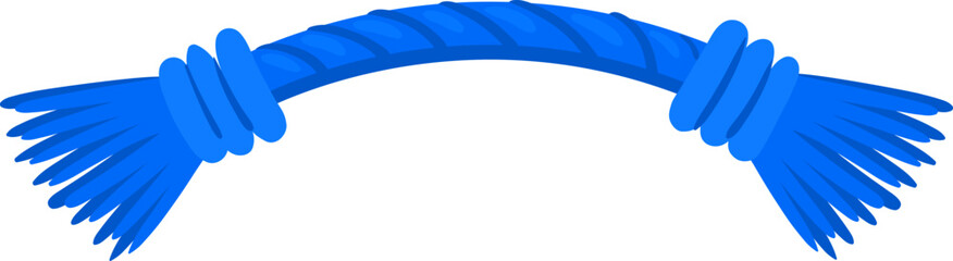 Blue rope toy with frayed ends on white background, illustrating pet play activity © WinWin