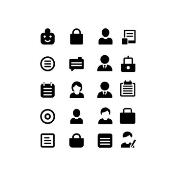 Brand Identity Solid Icon Set &ndash; Logo, Typography Symbols
