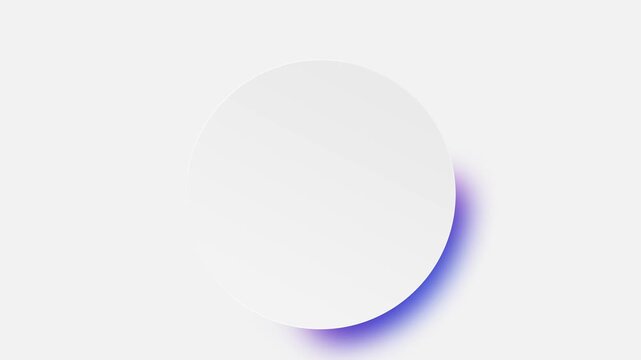 Minimalist White Circle with Purple Neon Glow Animation