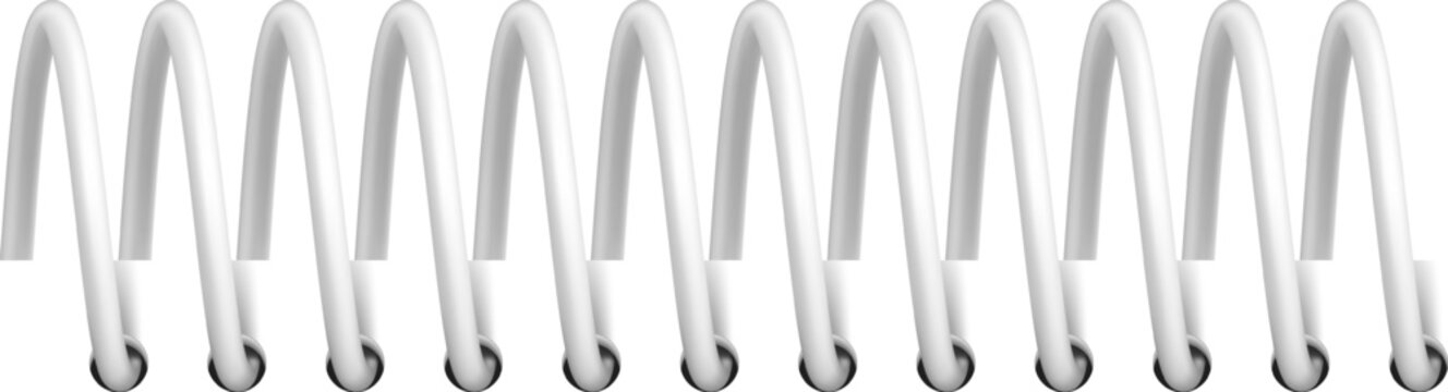 White spiral binder finding on a plain white background