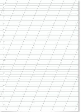 Blank paper with horizontal and diagonal lines, perfect for calligraphy and penmanship practice