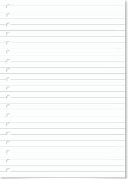 Lined notebook paper with punched holes creating a clean background for text