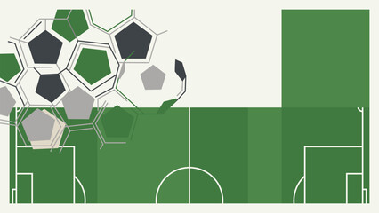 Abstract polygon soccer ball with soccer field background have blank space. © Wasitt