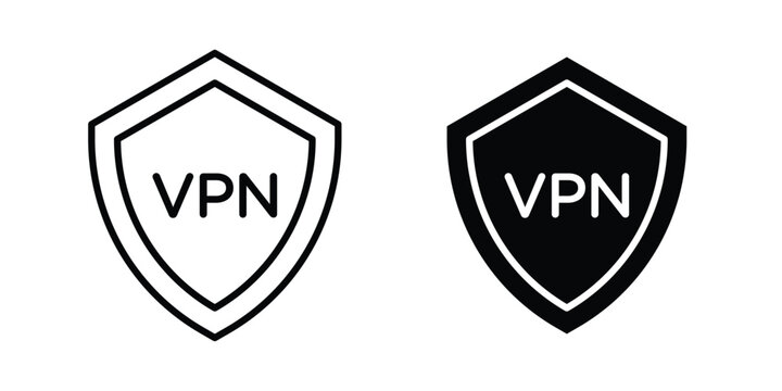 Vpn icon design. Editable Stroke. Isolated on white background
