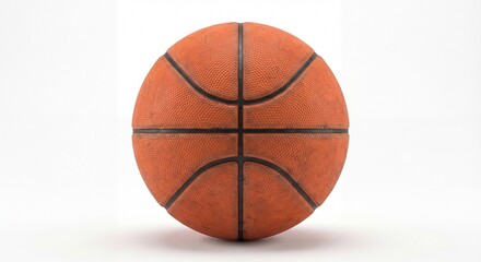 Fototapeta premium Orange Basketball Centered on Clean White Background