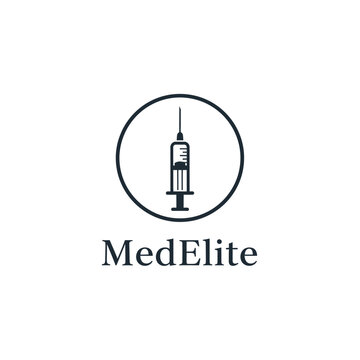 Medical equipment logo features a syringe in a circle with MedElite text