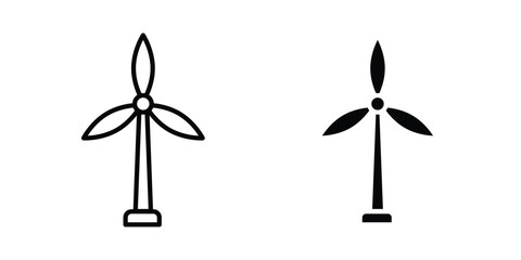 Wind turbine icon design. Editable Stroke. Isolated on white background © Warpiya