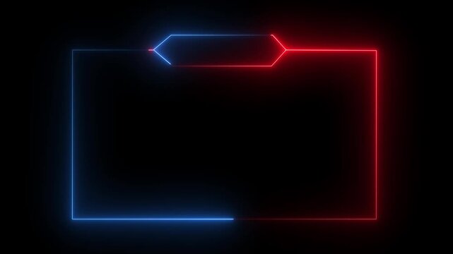 Live streaming Frame - Animated Neon Overlay Template, Gaming -4k black background icon animation
