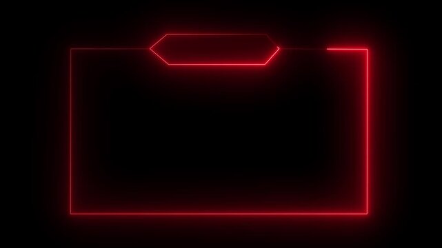 Live streaming Frame - Animated Neon Overlay Template, Gaming -4k black background icon animation