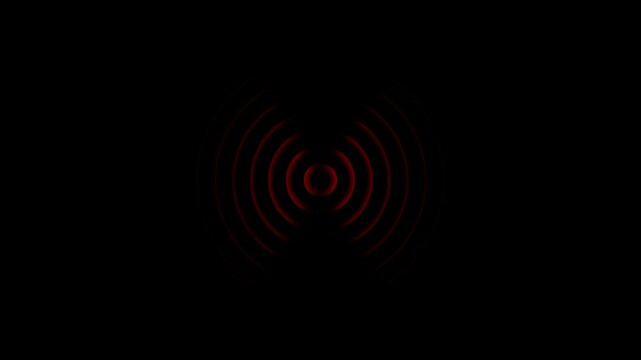 Abstract neon circle radio waves looping background. Abstract neon radio waves signal.Radio wave signal, radar concept.Abstract circuit 4k animation technology white background