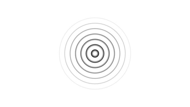 Abstract neon circle radio waves looping background. Abstract neon radio waves signal.Radio wave signal, radar concept.Abstract circuit 4k animation technology white background