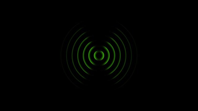 Abstract neon circle radio waves looping background. Abstract neon radio waves signal.Radio wave signal, radar concept.Abstract circuit 4k animation technology white background
