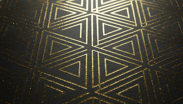 Hot gold foil stamping debossed on thick matte black cotton paper