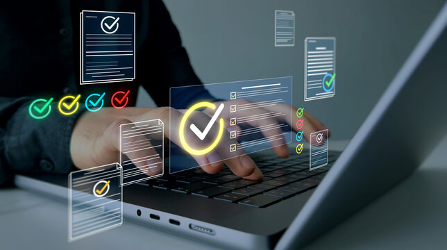 Quality certification service and standardization.Quality assurance document management technology standards and ISO.Digital checklist management for business certification and quality assurance.	
