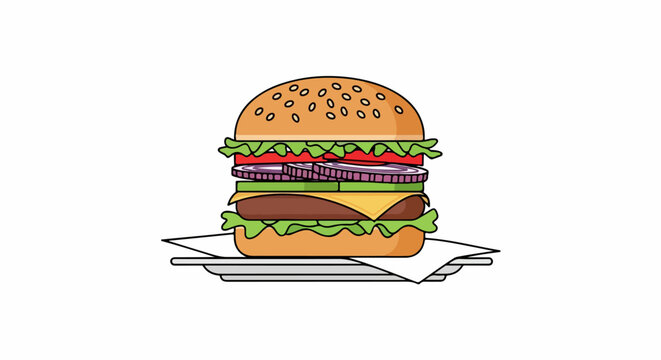 Delicious Double Decker Burger.