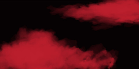 Realistic long red smoke or haze, overlay effect on a transparent background. Hot fire and flame, magic fog, vapor. Abstract vector illustration © muhammad