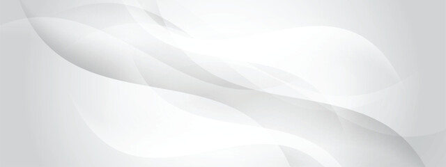 Obraz premium Professional White Corporate Banner with Minimalist Geometric Structure and Soft Gradient for Creative Agency Website Background.