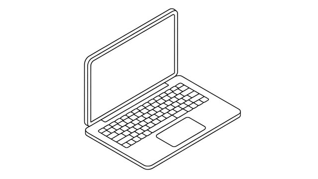 Isometric illustration of a laptop keyboard with keys highlighted in 3d perspective Vector