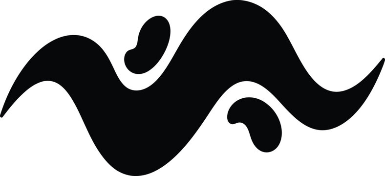 Abstract black inkblot rorschach test style design element
