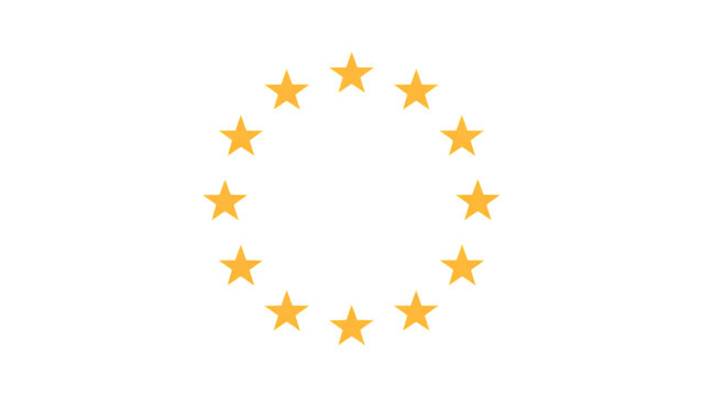 European union flag with twelve yellow stars on blue circle Vector
