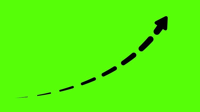 Animated upward white arrow symbolizing business growth and success, created in 4K resolution with alpha channel for flexible overlay use in presentations and videos