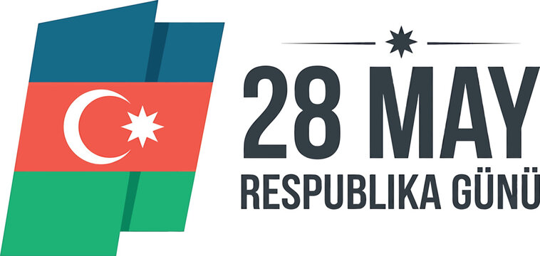 Azerbaijan Republic Day celebration with flag and date