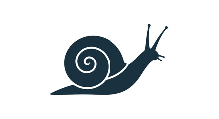 Dark blue snail silhouette moving slowly. © Pak